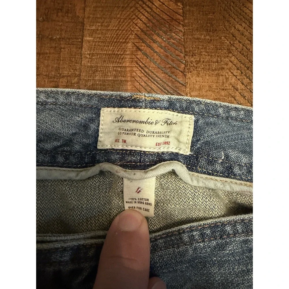 Vintage Abercrombie Fitch Y2K Flare Jeans Dark Wash Button Flap Pocket Size 4